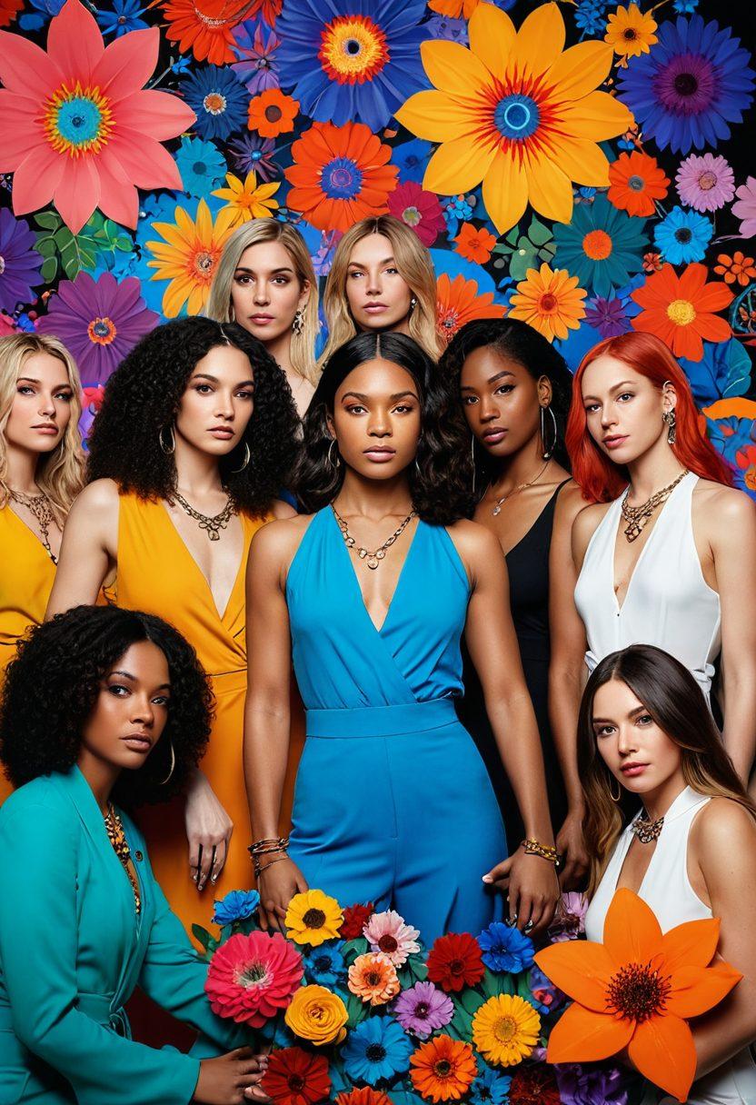 A visually striking scene depicting diverse individuals engaged in various aspects of the adult industry, set against a vibrant, eye-catching backdrop. The image should highlight inclusivity, empowerment, and professionalism, with elements symbolizing growth and breaking taboos, like blooming flowers and shattered chains. Use contrasting colors to convey dynamism and energy. The individuals should be depicted in a respectful and artistic manner. vibrant colors. modern art style.